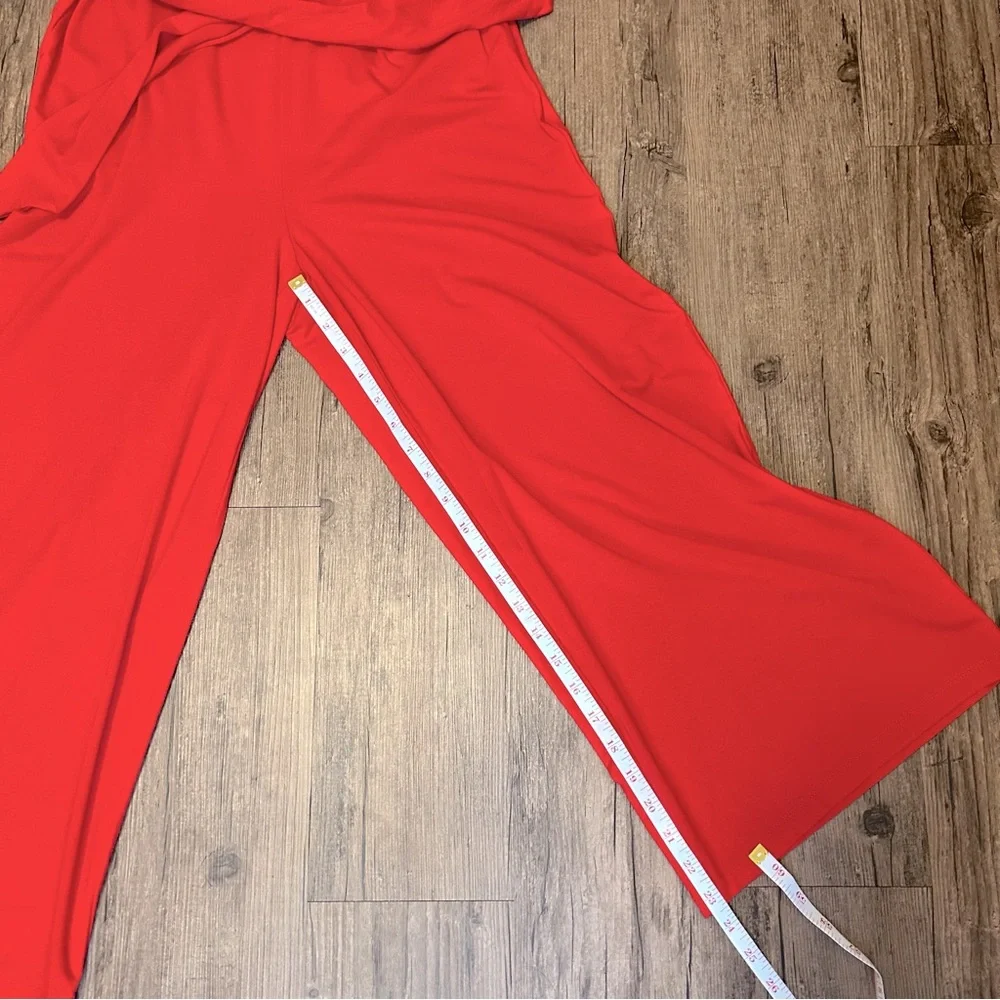 Ann Taylor Red Wrap Top Wide Leg Jumpsuit Romper - Picture 10 of 10